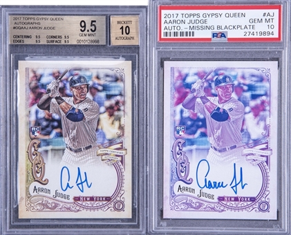 2017 Topps Gypsy Queen Aaron Judge Graded Signed Rookie Cards Pair (2 Different)